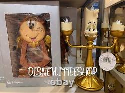 Disney Parks Beauty And The Beast Lumiere Candlestick Cogsworth Clock Figurine