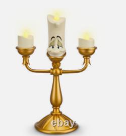 Disney Parks Beauty & The Beast Cogsworth Clock Lumiere Light Up Figure Set NEW