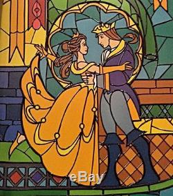 Disney Parks Beauty & The Beast Stained Glass Decorative Window Frame New With Box