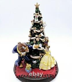 Disney Parks Beauty and the Beast Christmas Tree Figurine 8 Lights Working Box