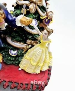 Disney Parks Beauty and the Beast Christmas Tree Figurine 8 Lights Working Box