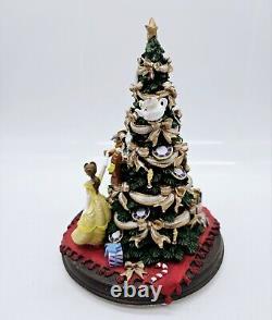 Disney Parks Beauty and the Beast Christmas Tree Figurine 8 Lights Working Box