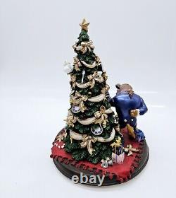 Disney Parks Beauty and the Beast Christmas Tree Figurine 8 Lights Working Box