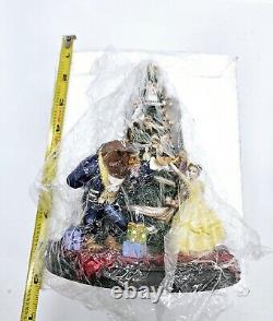 Disney Parks Beauty and the Beast Christmas Tree Figurine 8 Lights Working Box