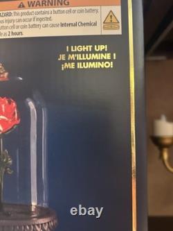 Disney Parks Beauty and the Beast Light-Up Enchanted Rose Replica Figurine NIB