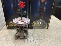 Disney Parks Beauty and the Beast Light-Up Enchanted Rose Replica Figurine NIB