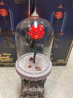 Disney Parks Beauty and the Beast Light-Up Enchanted Rose Replica Figurine NIB