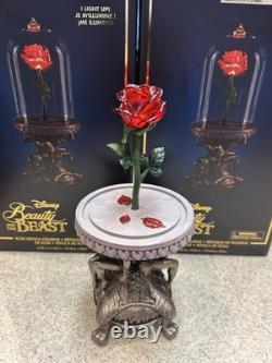 Disney Parks Beauty and the Beast Light-Up Enchanted Rose Replica Figurine NIB