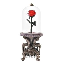 Disney Parks Beauty and the Beast Light-Up Enchanted Rose Replica Figurine New