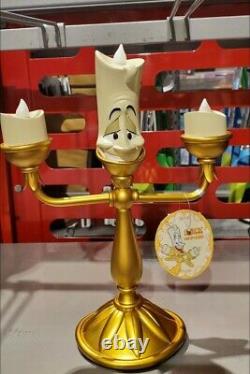 Disney Parks Beauty & the Beast Cogsworth Clock and Lumiere Light Up Figurine