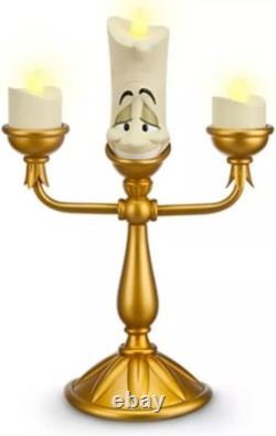 Disney Parks Excluisve Cogsworth Clock & Lumiere LED Lamp Beauty and the Beast