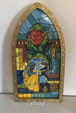 Disney Parks Exclusive Beauty & The Beast Stained Glass Window Fantasyland