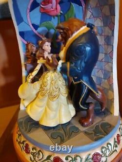 Disney Parks Jim Shore Enchanted Love Beauty & The Beast Rose Dome Figure NIB