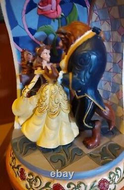 Disney Parks Jim Shore Enchanted Love Beauty & The Beast Rose Dome Figure NIB