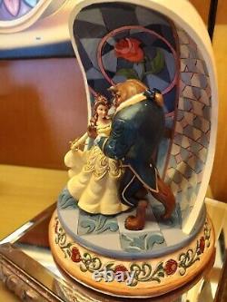 Disney Parks Jim Shore Enchanted Love Beauty & The Beast Rose Dome Figure NIB