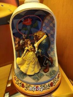 Disney Parks Jim Shore Enchanted Love Beauty & The Beast Rose Dome Figure NIB