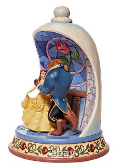 Disney Parks Jim Shore Enchanted Love Beauty & The Beast Rose Dome Figure NIB