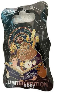 Disney Pin Beauty and the Beast Stained Glass WDI 25th Anni Rare HTF LE 250