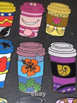 Disney Pin Coffee Latte Cup Mystery Pin. Full 16 Pin Set 2021 Belle Ursula Hades