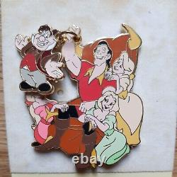 Disney Pin Limited Edition 150 Gaston + LeFou, Bimbettes, Beauty and Beast Badge