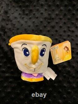 Disney Plush Beauty and the Beast Belle Lumiere Cogsworth Mrs Potts Chip New