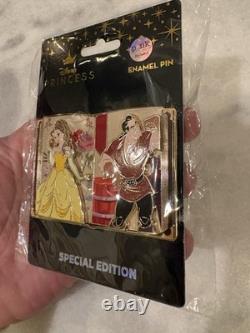 Disney Princess Beauty & The Beast Belle & Gaston Open Book Enamel Pin Exclusive