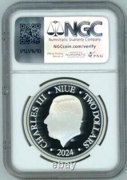 Disney Princess Belle Beauty Beast 1oz Silver Coin NGC 70 FR 2024 Niue