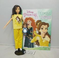 Disney Princess Coloring Book Beauty and the Beast Belle figure Barbie Doll Lot