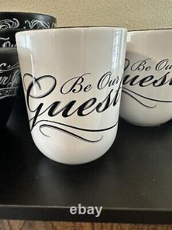 Disney Set 12 Beauty & The Beast Black Chalk Be Our Guest Bowls, Mugs & Plates