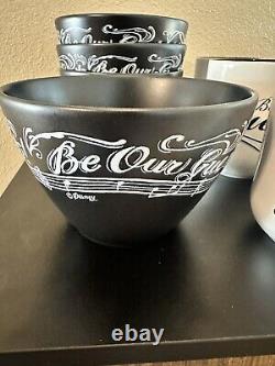 Disney Set 12 Beauty & The Beast Black Chalk Be Our Guest Bowls, Mugs & Plates
