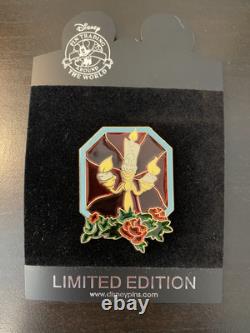 Disney Shopping Rare Beauty & The Beast Lumiere Stained Glass Pin LE 100 2010