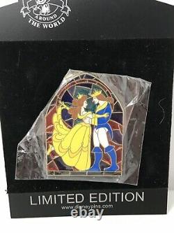 Disney Shopping Store Beauty and the Beast Stained Glass LE 100 Pin Belle Prince