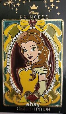 Disney Stained Glass Collection Belle & Gaston 3 Collectible Pins LE 300