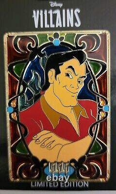 Disney Stained Glass Collection Belle & Gaston 3 Collectible Pins LE 300