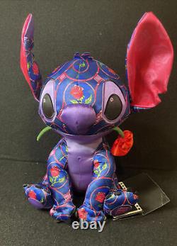 Disney Stitch Crashes Beauty and The Beast Rose Plush New In Hand 1/12