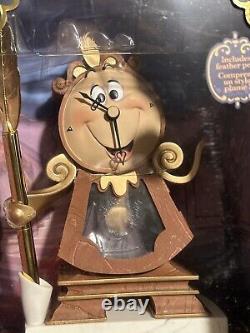 Disney Store 2021 Beauty and The Beast Cogsworth Desk Clock withPen set HTF