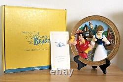 Disney Store 3d Plate Belle Lost In Her Dreams Gaston Beauty And The Beast Box