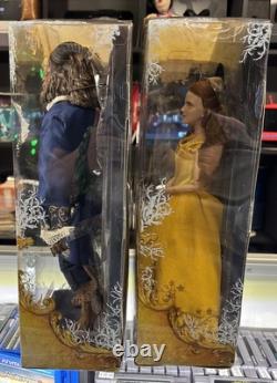 Disney Store Beauty And The Beast Live Action Set Of 2 Dolls Film Collection Nib
