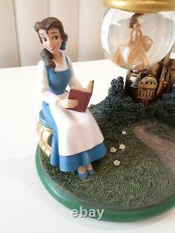 Disney Store Beauty & The Beast Belle Castle Ornament Hanging Snow Globe Rare 24