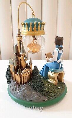 Disney Store Beauty & The Beast Belle Castle Ornament Hanging Snow Globe Rare 24