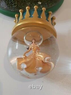 Disney Store Beauty & The Beast Belle Castle Ornament Hanging Snow Globe Rare 24