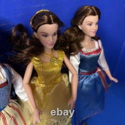 Disney Store Beauty & The Beast Live Action Movie Doll Lot Of 5 Belle Gaston