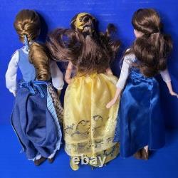 Disney Store Beauty & The Beast Live Action Movie Doll Lot Of 5 Belle Gaston