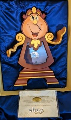 Disney Store Beauty and The Beast Big Figure Cogsworth Clock Statue LE 1500 RARE