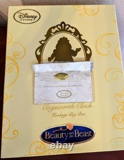 Disney Store Beauty and The Beast Big Figure Cogsworth Clock Statue LE 1500 RARE