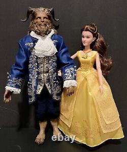 Disney Store Beauty and the Beast Live Action Beast Doll And Belle Doll Set