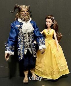 Disney Store Beauty and the Beast Live Action Beast Doll And Belle Doll Set