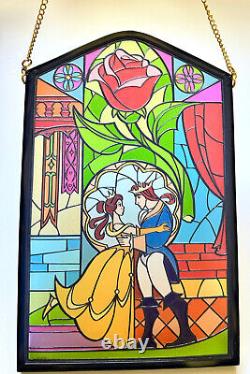 Disney Store Beauty and the Beast Wall Decoration Resin Stained Glass New no tag