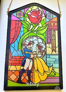 Disney Store Beauty and the Beast Wall Decoration Resin Stained Glass New no tag