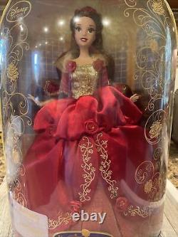 Disney Store Deluxe Edition Belle Beauty And The Beast Holiday Doll NRFB